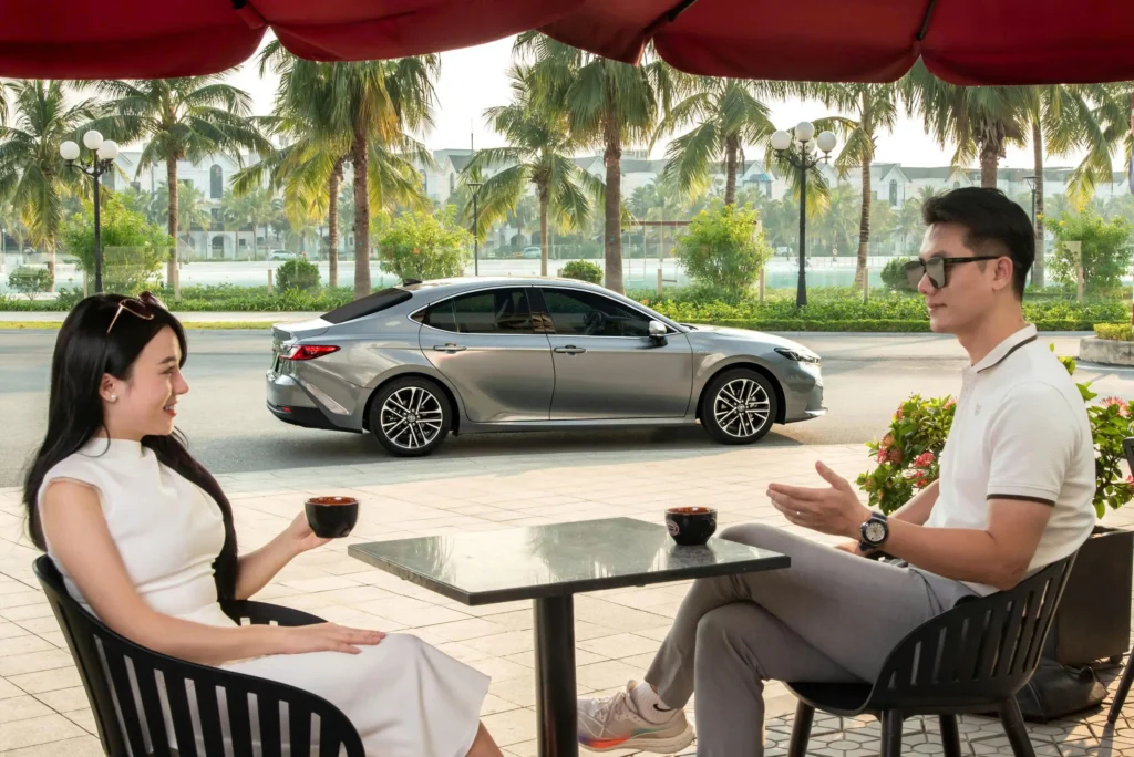 Ảnh xe cùng 2 người Toyota Camry Thăng Long Cầu Giấy Hà Nội